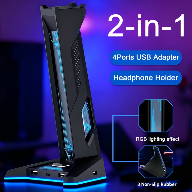 Usb Hub Gaming - Soporte para auriculares para juegos RGB