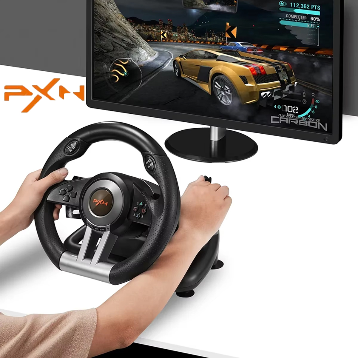 Pc Gaming Entry - Volante de Carreras PXN V3, Compatible