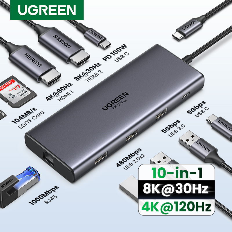UGREEN Dual HDMI USB-C HUB 8K  - Usb Hub Gaming reseña y precio
