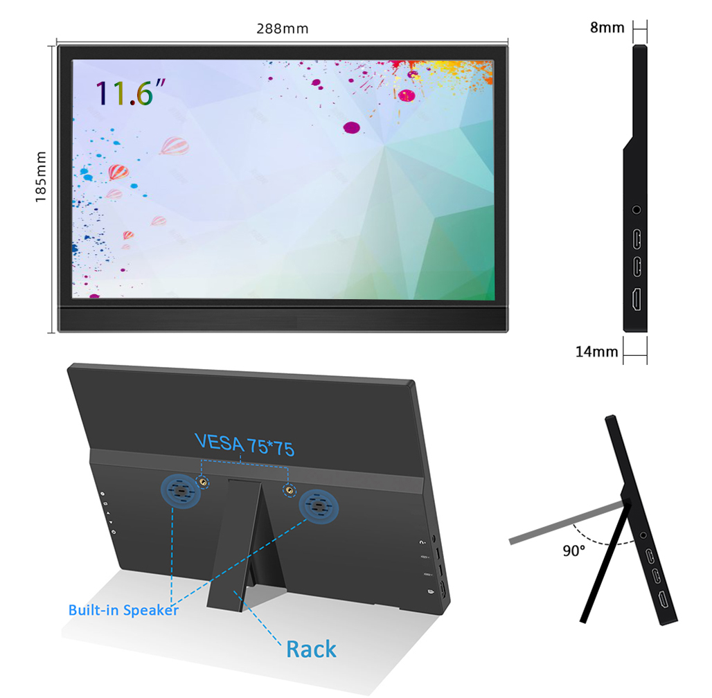 Monitor portátil de 11.6 pulga - Pc Gaming On Mobile reseña y precio