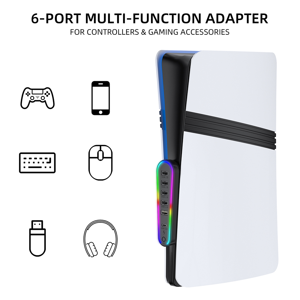 Hub USB de 6 Puertos con Luz R - Usb Hub Gaming reseña y precio